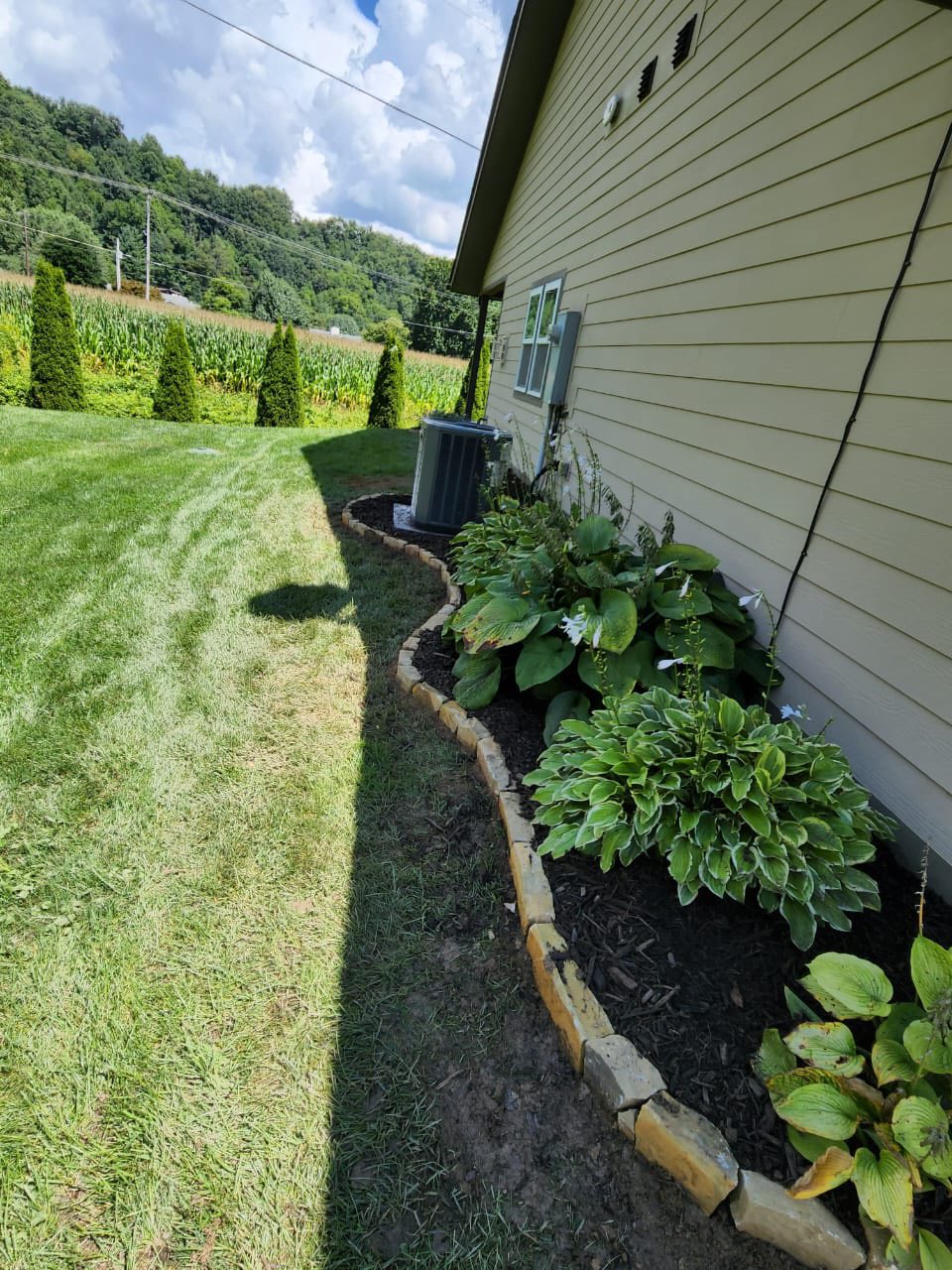 Planting bed near a home