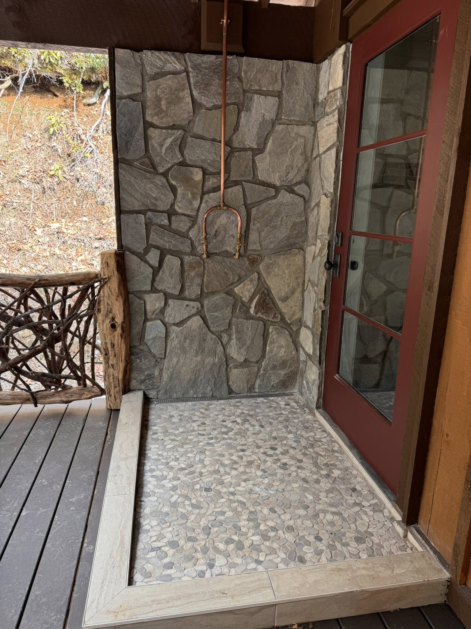 Custom stone entrance feature