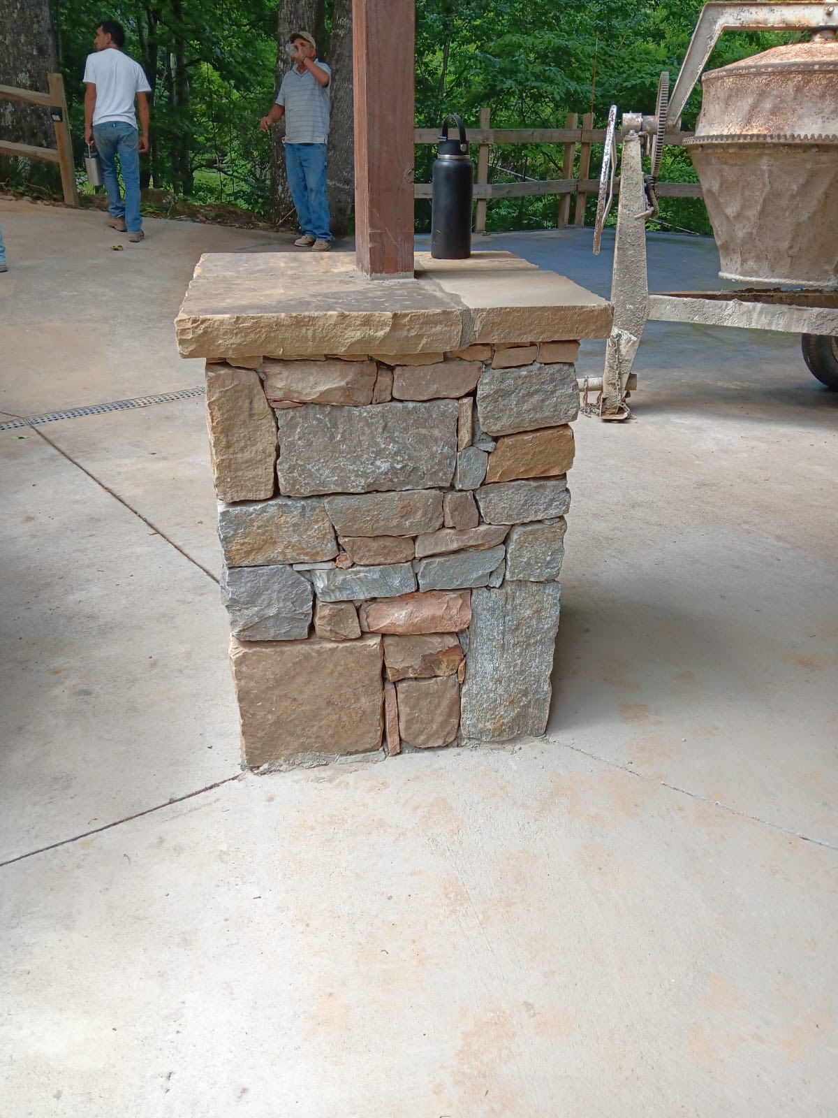 Stone column base detail